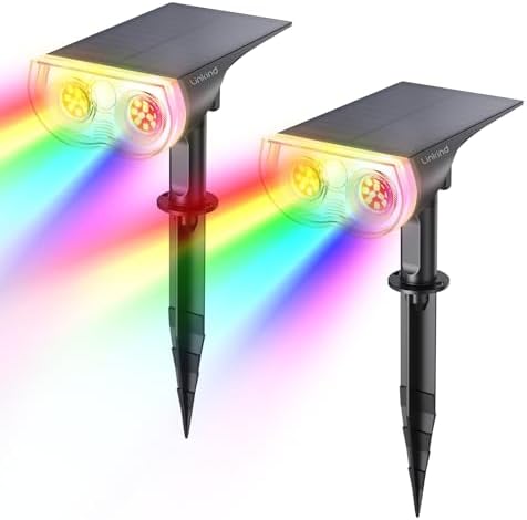 Linkind Halloween Solar Lights Outdoor Spotlight Waterproof RGB 2 Pack