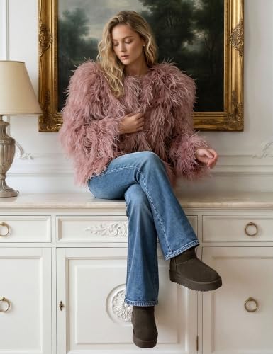OXSTAR Winter Snow Boots for Women Cozy Plush Line Suede Boot
