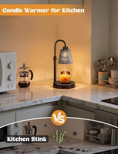 Marble Black Candle Warmer Lamp with Timer Home Decor Gifts for Women