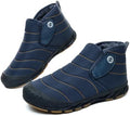 Mens Snow Boots Winter Velcro Water Resistant Fur Lined Slip On Ankle Boot