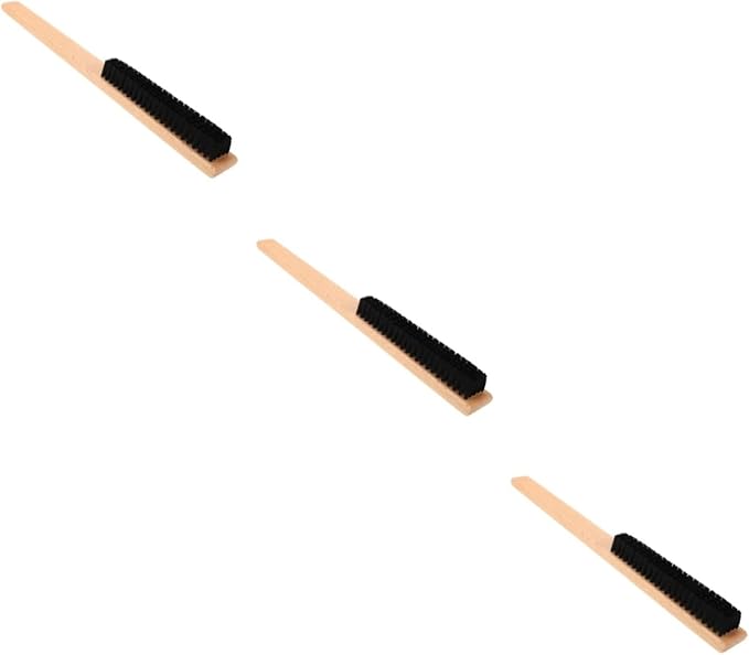 BESTYASH 3pcs Bristle Coat Brush Wood Handle Versatile Garment Duster Brush for Clothes Hats and Shoes Removal Portable Laundry Scrub Tool