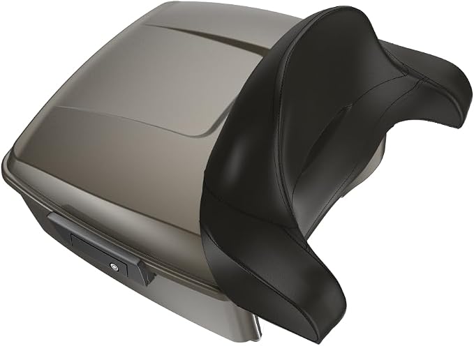 Advanblack Road Glide Tour Trunk Pack River Rock Gray King Tour Trunk Pack Luggage +Wrap-Around Backrest Pad for '97-'25 Harley Touring Road King Street Glide Electra Glide CVO Models