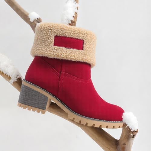 AOSPHIRAYLIAN Snow Boots Women Fur Lined Winter Boots Slip on Warm Shoes