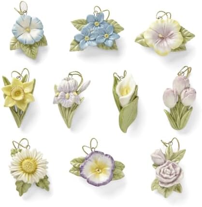 Lenox Celebrate Flowers 10-Piece Mini Hanging Ornament Set