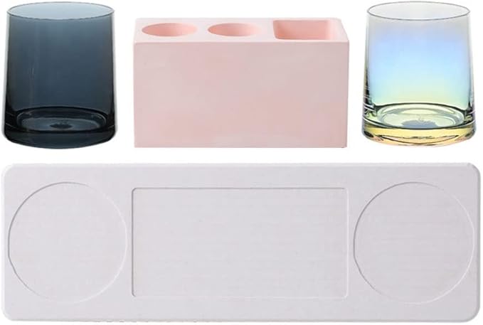 Toothbrush Rack Bathroom Countertop Toothbrush Holder Multi-Function Toothbrush Holder with Three Sinks for Toothpaste Storage Bathroom Toothbrush Holder(C)