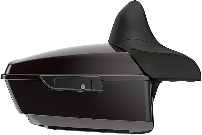 Advanblack Road Glide Tour Trunk Pack Black Forest King Tour Trunk Pack Luggage +Wrap-Around Backrest Pad for '97-'25 Harley Touring Road King Street Glide Electra Glide CVO models