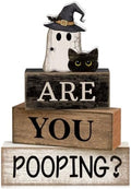 Moucuny 4 Pcs Halloween Bathroom Decor Sign Funny “are You Pooping? ” Decor