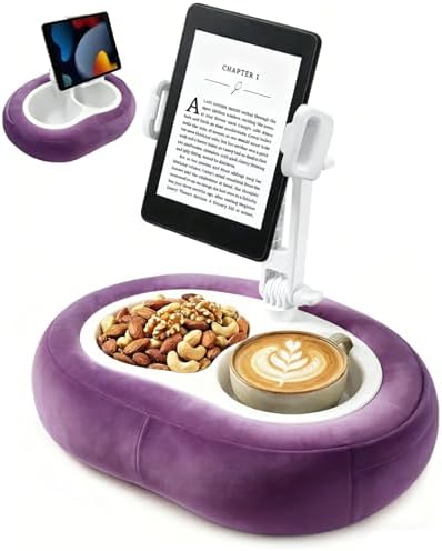 Miledi Tablet Pillow Stand for Bed with 360° Rotating Holder, Purple