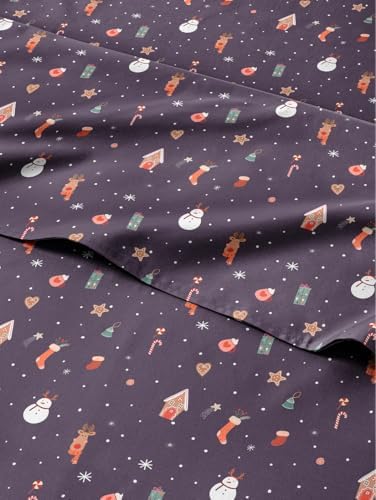 Christmas Sheet Set, Christmas Night, Holiday Xmas Bedding Set - Full Size