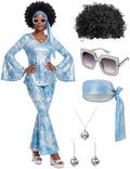 Jexine 70s Disco Outfit Women Sequin Sparkly Costume