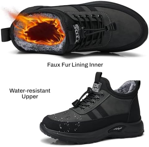 SHIBEVER Winter Snow Boots for Women: Warm Fur Lined Snow Ankle Booties