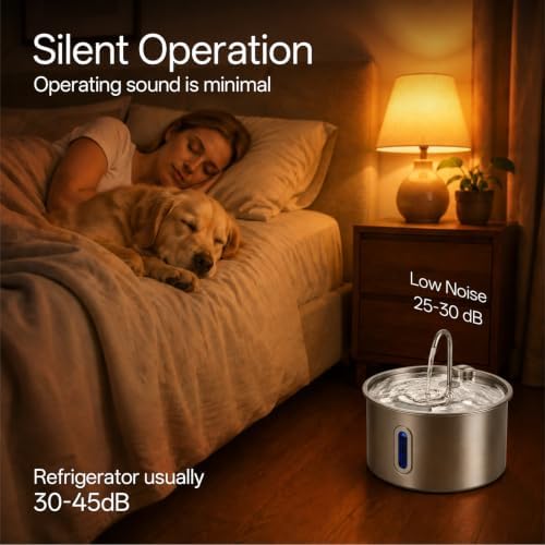 12L/3.17Gal Dog Water Fountain Stainless Steel