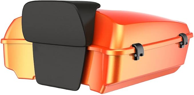 Advanblack Road Glide Tour Trunk Pack Tequila Sunrise Chopped Tour Trunk Pack Backrest Pad for '97-'25 Harley Touring Road King Street Glide Electra Glide CVO models