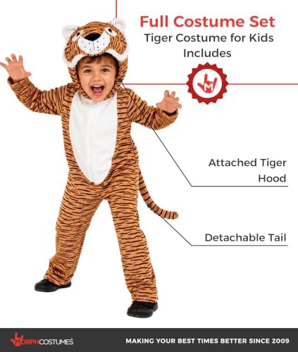 fun shack Tiger Costume Kids, Halloween Costumes for Kids