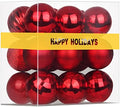 Rose Red 2.5" Christmas Balls Christmas Tree Decoration Ornaments Shatterproof Hanging Balls for Birthday Halloween Holiday Wedding Decorations Set of 18pcs
