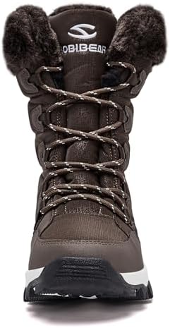 HOBIBEAR Women's Waterproof Winter Snow Boots Lightweight Warm Faux Fur Lined Mid-Calf Booties