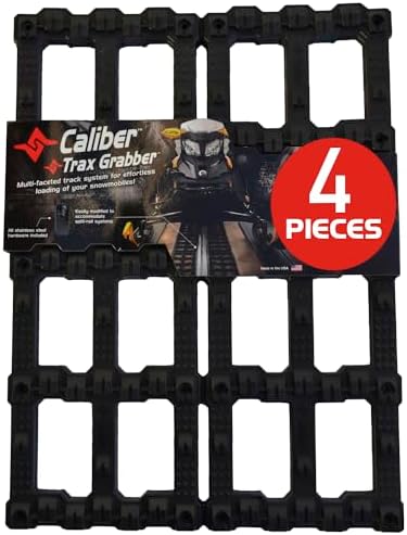 Caliber TraxGrabber Snowmobile Trailer Traction System – Easy Loading, 4-Pack