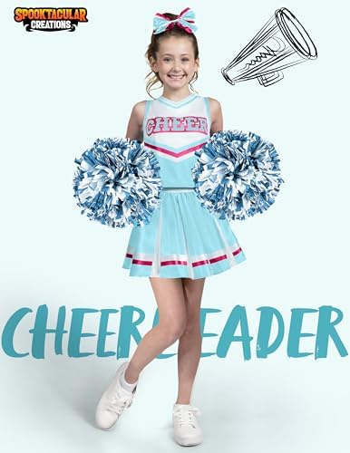 Spooktacular Creations Halloween Girl Cheerleader Costume, Cheer Uniform Set, Cheerleading Outfit for Halloween DressUp Party
