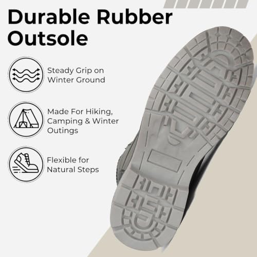 Mishansha Men's Waterproof Snow Boots, Insulated Winter Hiking Boots