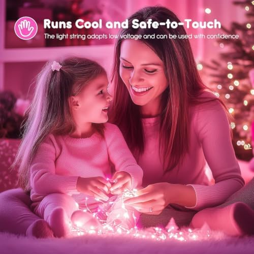 Brightown 12 Pack Valentine's Day Pink Fairy Lights Battery Operated