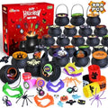 Shemira 384 PCS Halloween Party Favors Bulk for Kids, 48 Pack Prefilled Witch Cauldrons with Halloween Toys, Halloween Goodie Bag Fillers, Halloween Party Supplies, Halloween Miniatures Novelty Toys