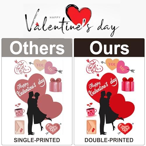 Valentines Day Decor Window clings 10 Sheet for Glass Windows Double-Sided Valentines Day Decorations Heart Window Decal
