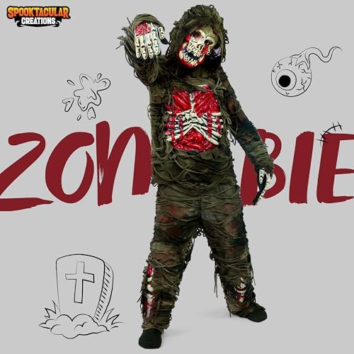 Spooktacular Creations Zombie Costume for Kids, Scary Halloween Costume for Boys, Halloween