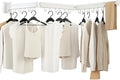 Kelisiting Clothes Drying Rack, Laundry Drying Rack Wall Mounted, [No-Drill & Drilling to Choose] 3-Fold Laundry Drying Racks for Hanging Clothes, Foldable & Sturdy Space Saver for Laundry Room -White