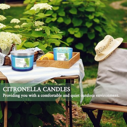 2x14oz Large 3-Wick Outdoor Indoor Citronella Candles