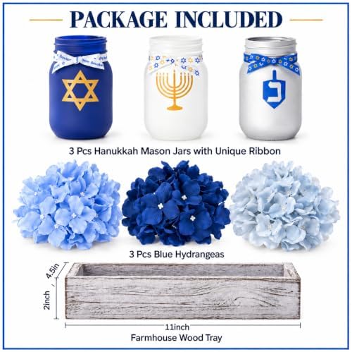 Hanukkah Decorations for Home, Chanukah Table Decor Indoor/Outdoor