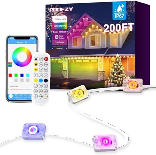 Permanent Outdoor Lights, 200ft Christmas RGB+IC Lights with 100 Modes