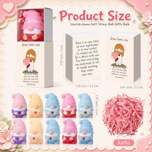 30 Sets Jesus Loves You Gifts Gnome Figurine with Boxes