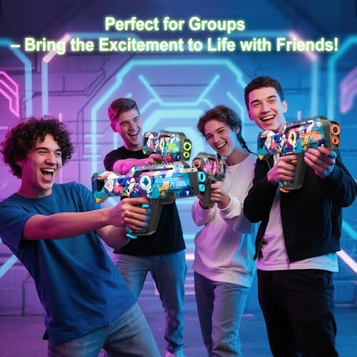 Rechargeable Laser Tag Guns Set of 4, Lazer Tag Game for Kids Teens & Adults, Boys & Girls Outdoor Teenage Group Activities, Cool Toys for Teenage Ages 8 9 10 11 12+