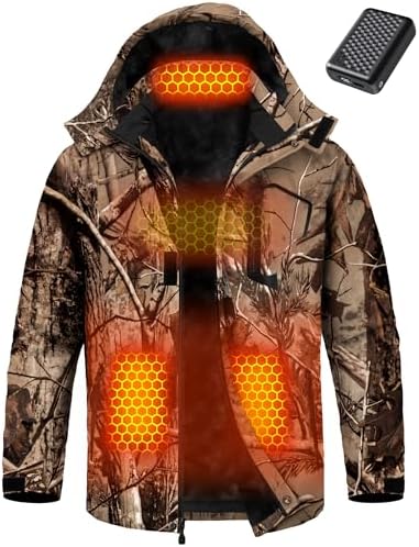 Wulcea Graphene Heated Jacket for Men Fur Lined with Large Capacity Battery Pack