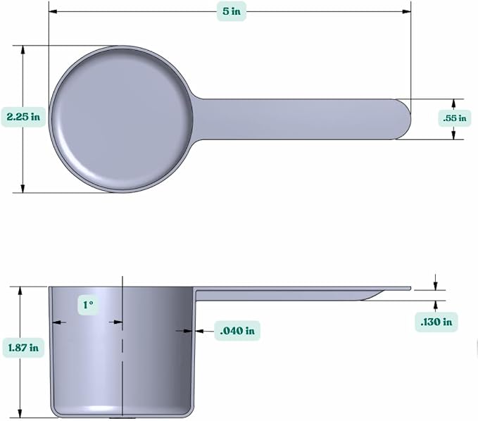 106 mL (106 CC | 3.58 Oz.) Long Handle Plastic Measuring Scoop for Coffee, Protein Powder, Pet Food, Spices, Grains, Dry Goods – Food-Grade BPA-Free (Pack of 1)