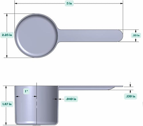 106 mL (106 CC | 3.58 Oz.) Long Handle Plastic Measuring Scoop for Coffee, Protein Powder, Pet Food, Spices, Grains, Dry Goods – Food-Grade BPA-Free (Pack of 1)