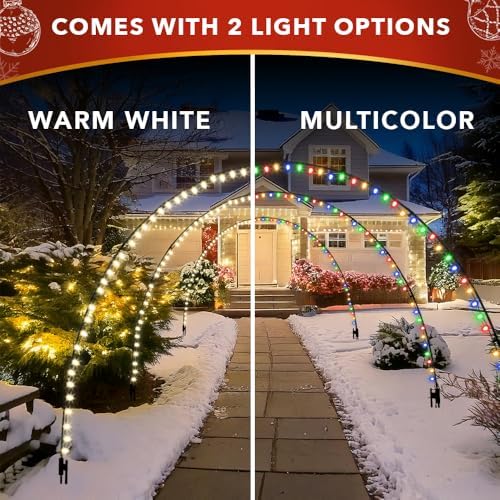 3 Pack Light Arch, for Holiday Christmas Wedding, Outdoor Decoration, Simple & Easy Assembly, Customizable & Reusable, Doorway Pathway Yard Backdrop Decor (Light Arch, 2)