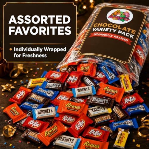 Candy Bulk Assorted Chocolate Variety Pack - 5 Lb Individually Wrapped Mix for Basket Stuffers, Celebration Fillers & Party Treats