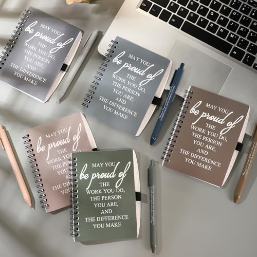 Honoson 50 Sets/100 Pcs Employee Notebook Pen Gifts, Chic Color