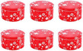 6Pieces Christmas Cookie Tins, 6.5Inch Round Cookie Containers, Empty Metal Cookie Tins with Lids for Christmas Holiday Gift Giving
