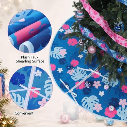 Sosation 34 Pcs Blue Pink Hawaiian Christmas Tree Decor Complete Set