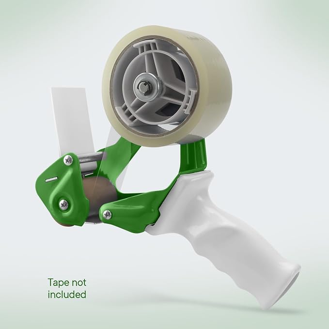 TAPEWELL Heavy Duty Metal Frame Packing Tape Dispenser Gun, 2 inch, Green | Packing Tape Refills For Dispenser, Shipping Tape For Packing, Moving, Home & Office Use