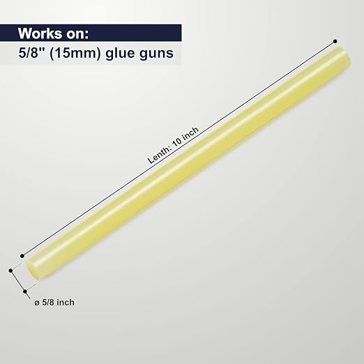 ASA Industrial Hot Glue Sticks 5/8" x 10", High Temp, 10 lb, 106 Ct | High-temp adhesive glue sticks for packaging and woodworking use. 10 lb box, 106 sticks included.