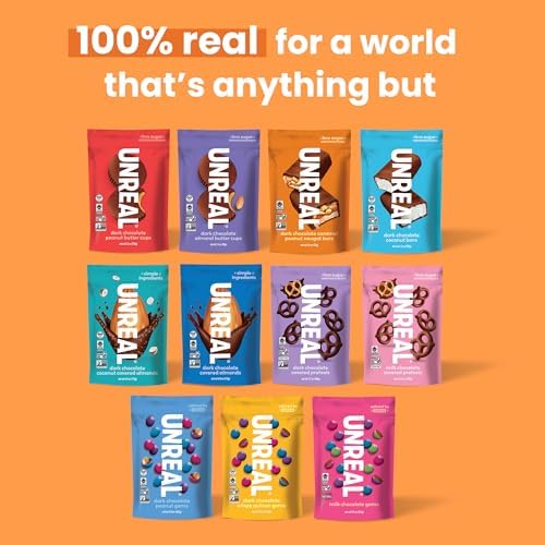 UNREAL Dark Chocolate Caramel Peanut Nougat Bars, Value Size Bags, 3 Pack
