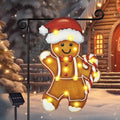 Lighted Christmas Gingerbread Garden Flag Decor, 12x18 In