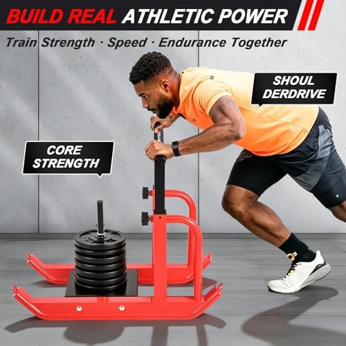 Heavy-Duty Training Sled, 5-Level Height Adjustment, Push/Pull Dual-Use