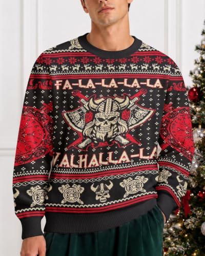 34HD Ugly Xmas Sweater–Funny Knit Christmas Sweater for Women & Men 2025, Long Sleeve Crewneck Holiday Pullover, Unisex Gift