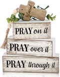 Moucuny 4 Pcs Christian Table Decor Wooden Cross Wooden Bible Verse Sign
