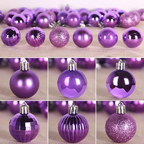Iris Purple 3.2" Large Christmas Balls - Christmas Tree Decoration Ornaments Shatterproof Hanging Balls for Birthday Halloween Holiday Wedding Decorations Set of 10pcs