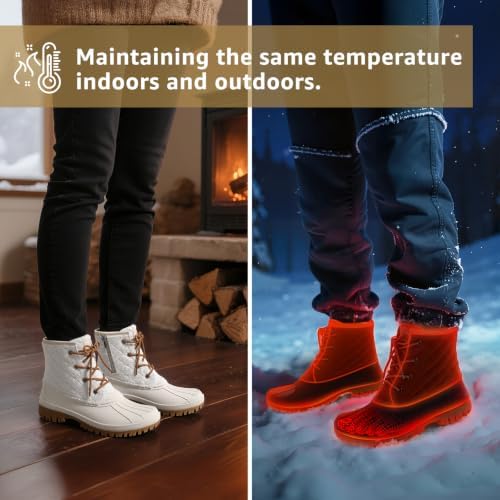 STQ Duck Boots for Women Waterproof Winter Boots Insulated Snow Boots